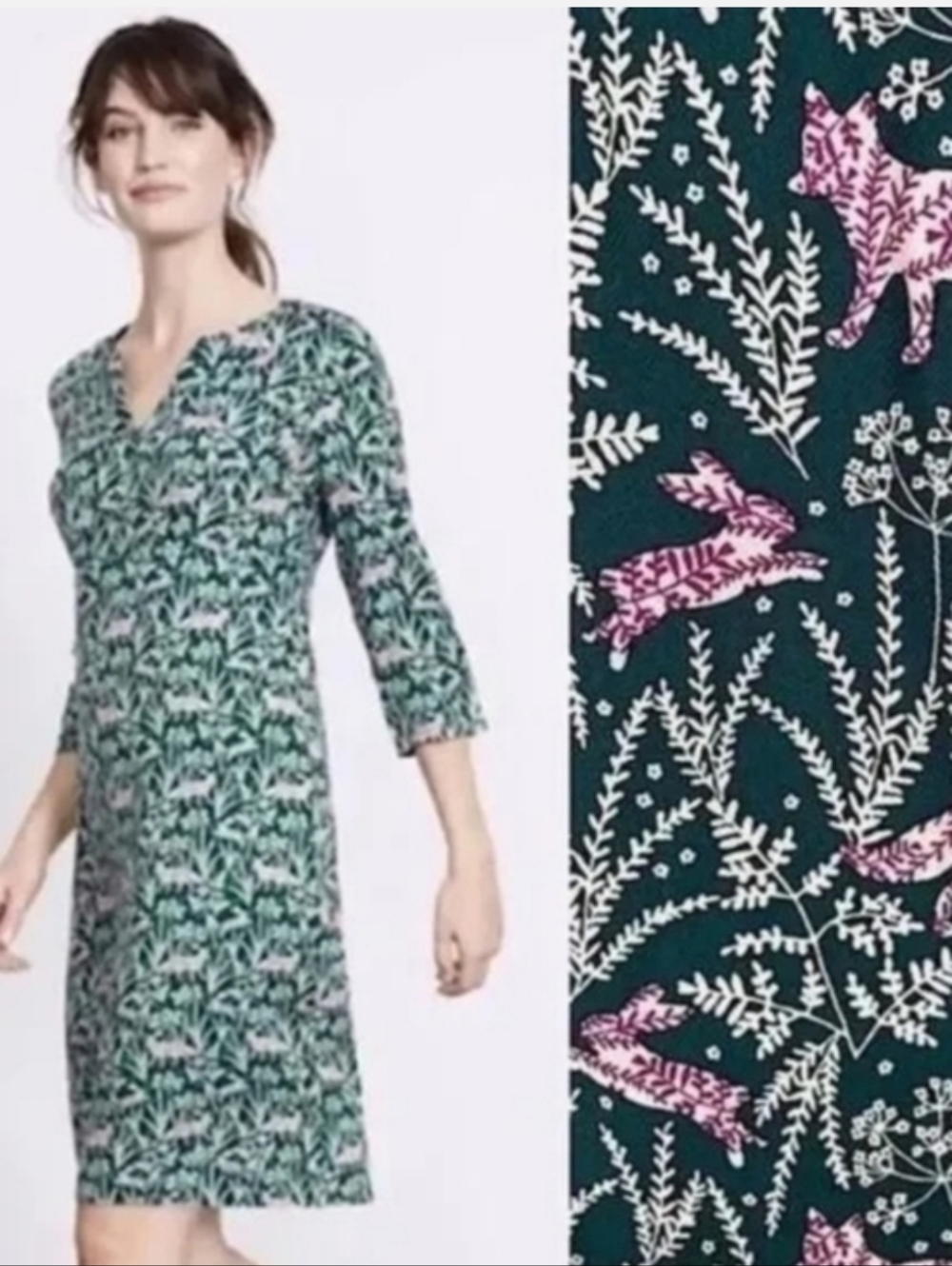 Boden Alexandra Emerald Night Field Dress